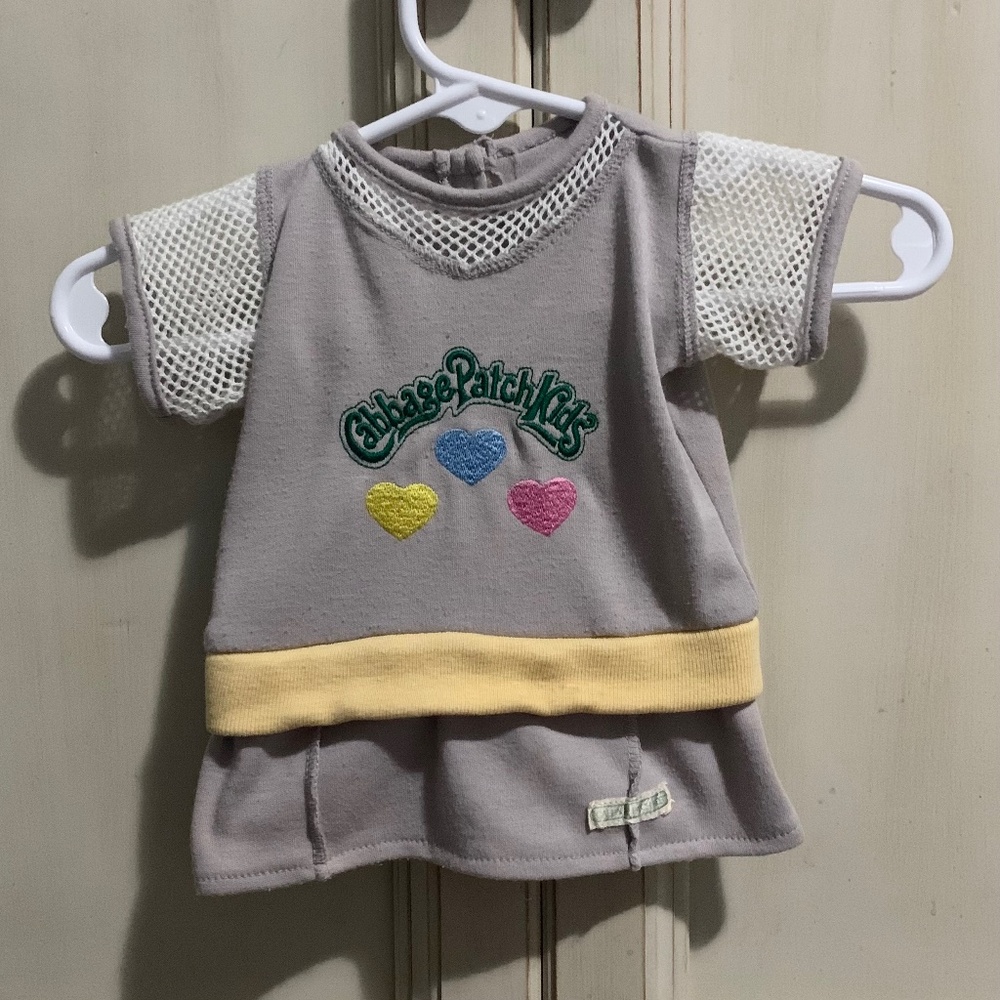 Vintage Cabbage Patch Kids Doll Tri Heart Dress Rare